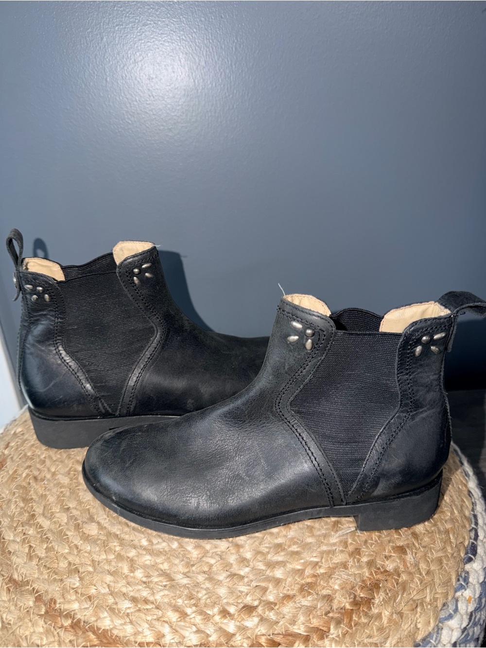 Olukai Kualona Black Leather Ankle Boots